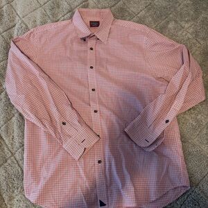 UNTUCKit Men's Red/Blue Plaid Cotton Button-Down Shirt • X-Large